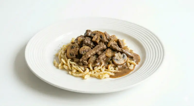 Pfeffergeschnetzeltes mit Spätzle